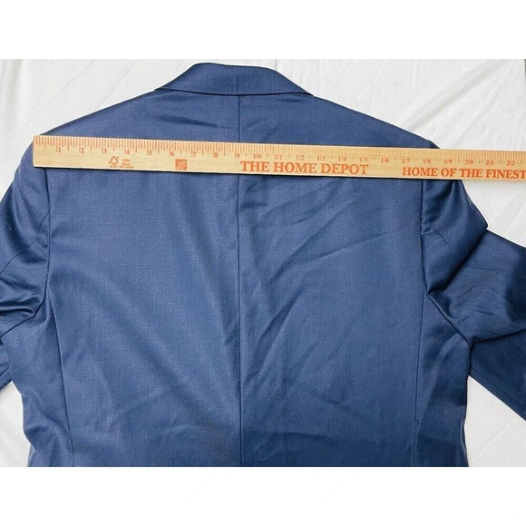 Joe Joseph Abboud 100% Wool Suit Jacket Balzer Men Sz 37 Long Navy Blue Business - Picture 13 of 14